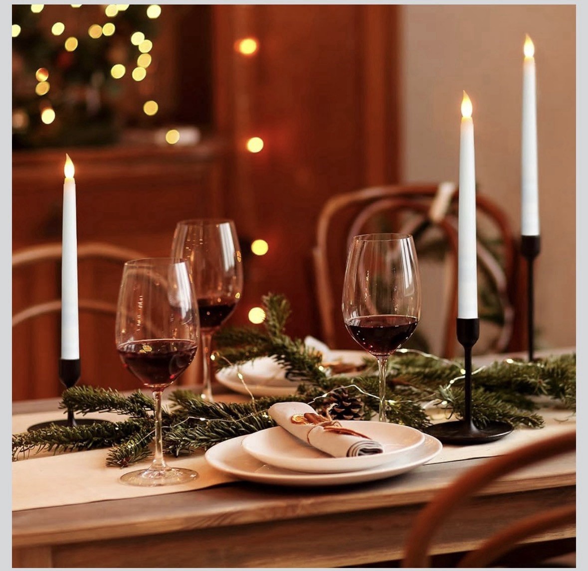 25pcs 9.7inch White Flameless Taper Candle Sticks LED Flickering Needs 2AAA Each