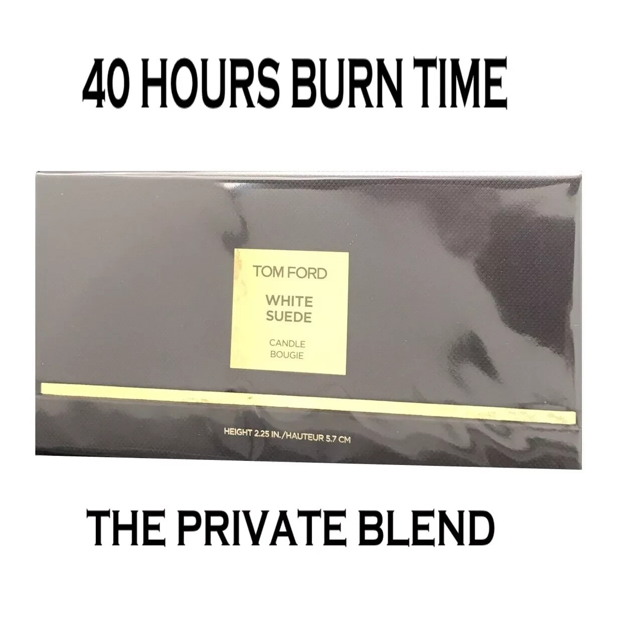 TOM FORD WHITE SUEDE CANDLE THE PRIVATE BLEND HEIGHT 2.25 in NEW SEALED BOX