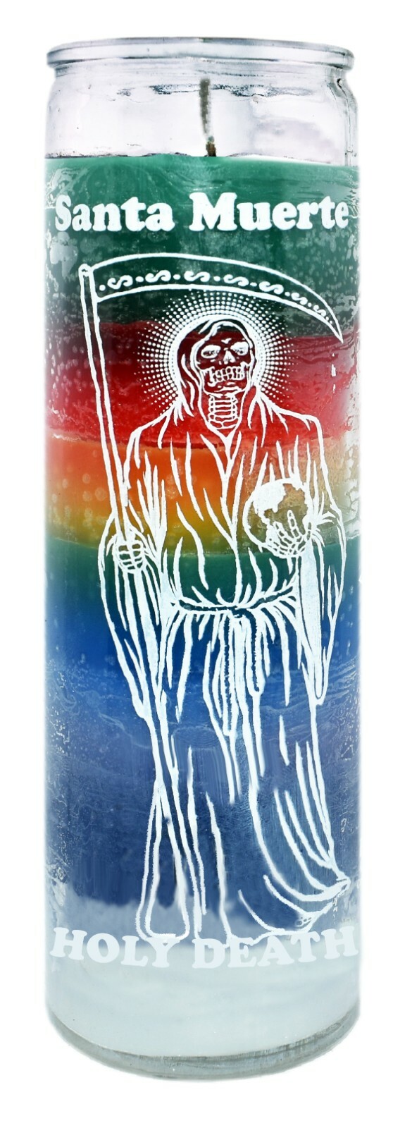CANDLE HOLY DEATH 7 COLORS-SANTA MUERTE 7 COLORES 120 HOURS