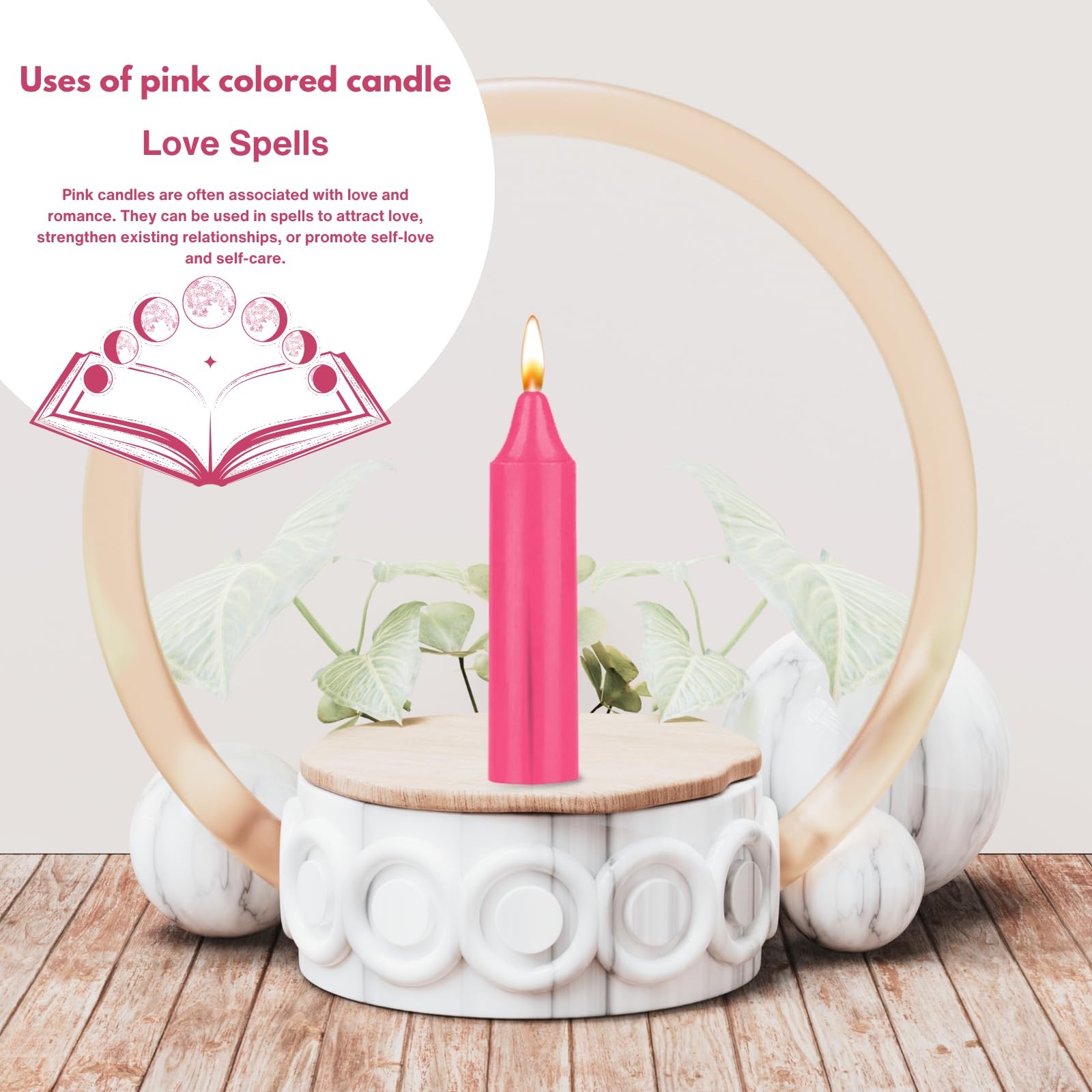 ladyrobyn Box of 12 Pink Candles | 4 inches Tall & 3/4 inch Diameter | Witchc…