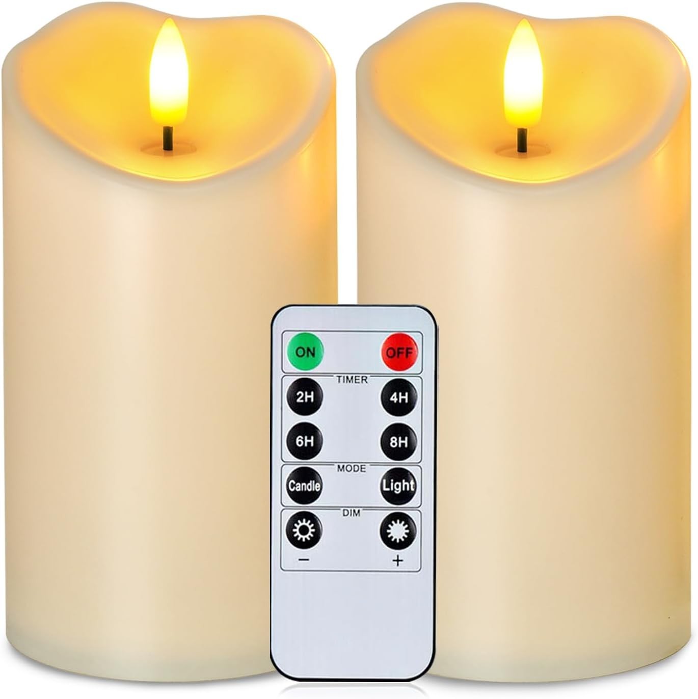 Realistic Flickering Flameless Candles, Dark Ivory – Waterproof & Remote Enabled