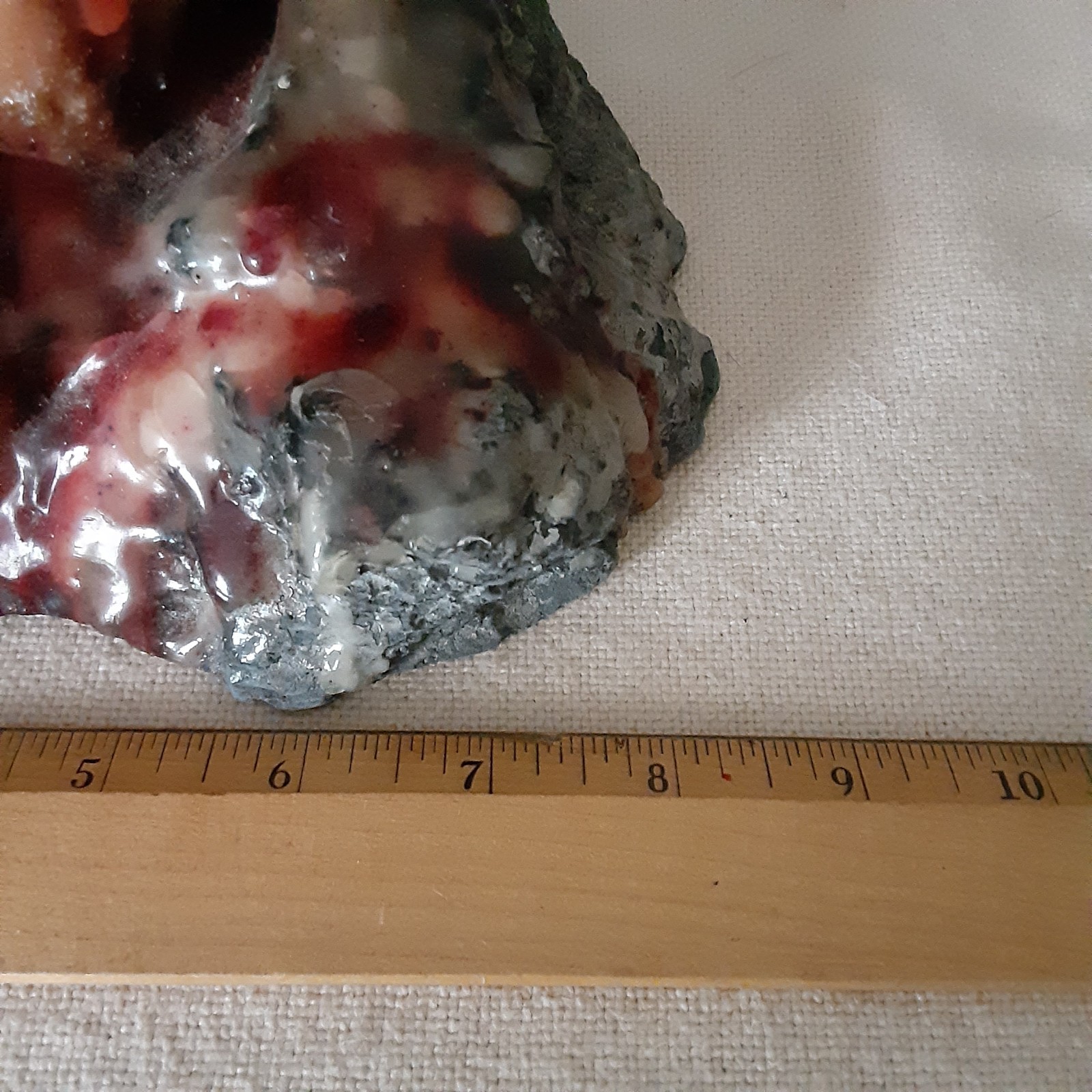 Mushroom Candle Dripping On a Black Rock Decor – Wick Never Lit 8″ Wide Heavy