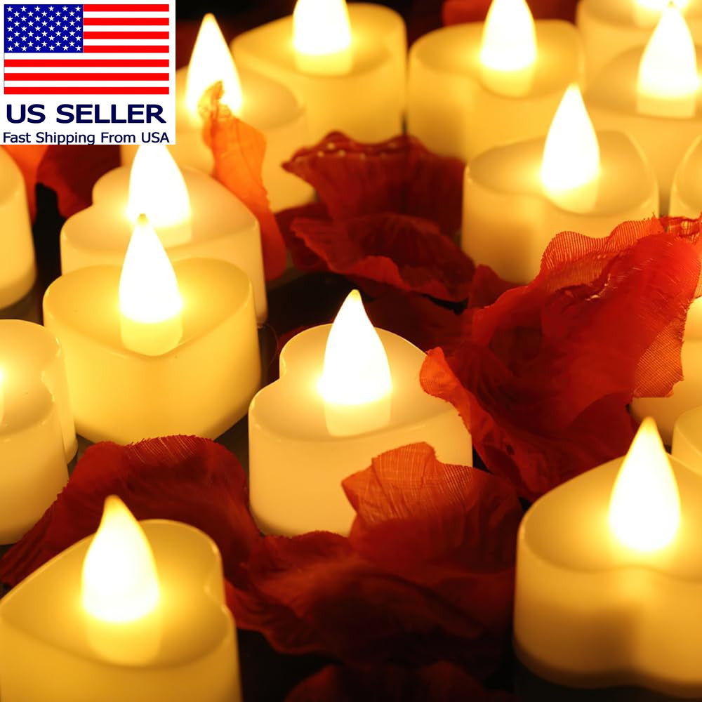 Rose Petals for Romantic Night Candles for Her Set 24 Pcs Led Love Candles 1000P