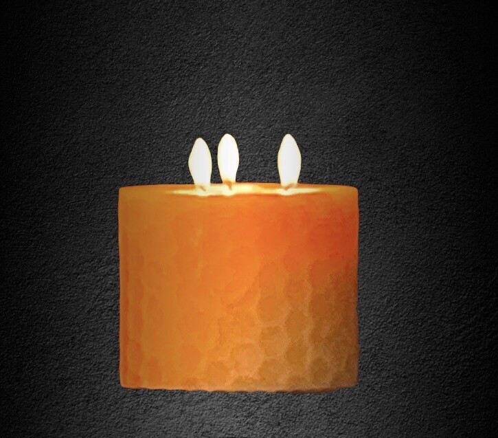 Luxury large Beeswax Pillar, Unscented Candles, Made in Canada