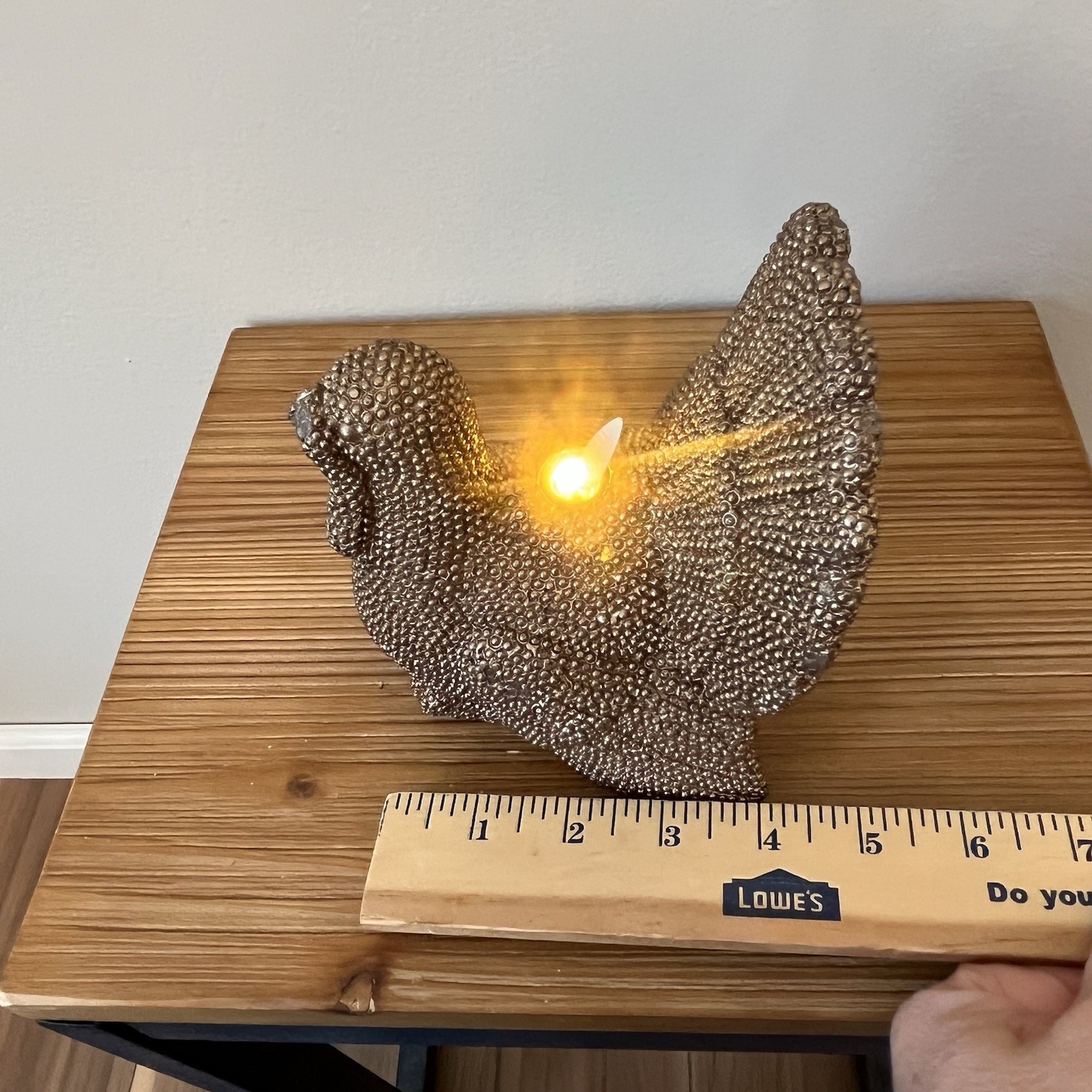 Luminara Flameless TURKEY Candle Brown Bronze Brush Accents, No Remote Rare