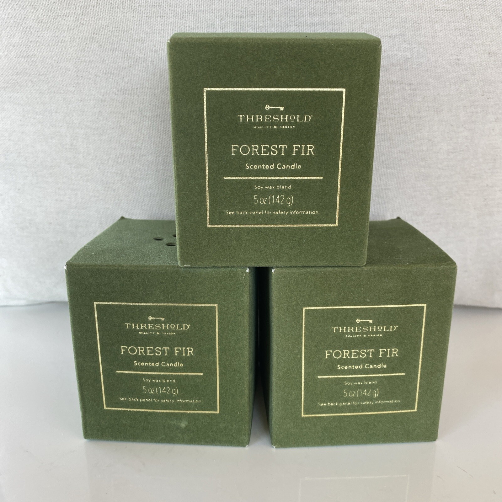 Threshold Forest Fir Scented Candles (3) Soy Wax Blend Ea. 5oz Size LOT