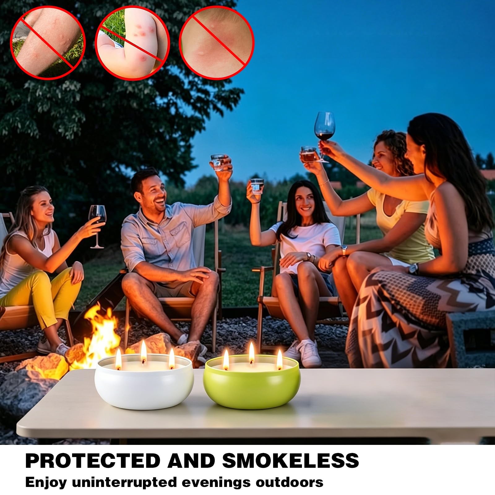 Citronella Candles Outdoor, Large Citronella Candle Set of 3, 12 oz 3 Wick So…