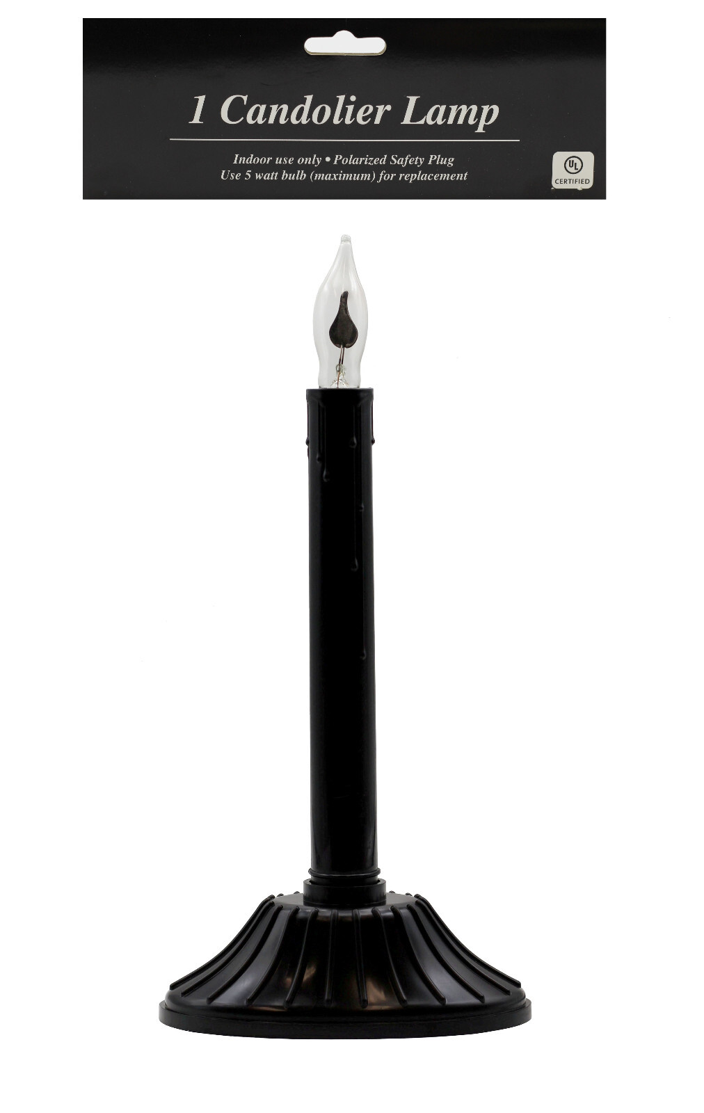 9.5″ Black Flickering Flame Indoor Candle Lamp – Perfect Halloween Decor | 1 Pk