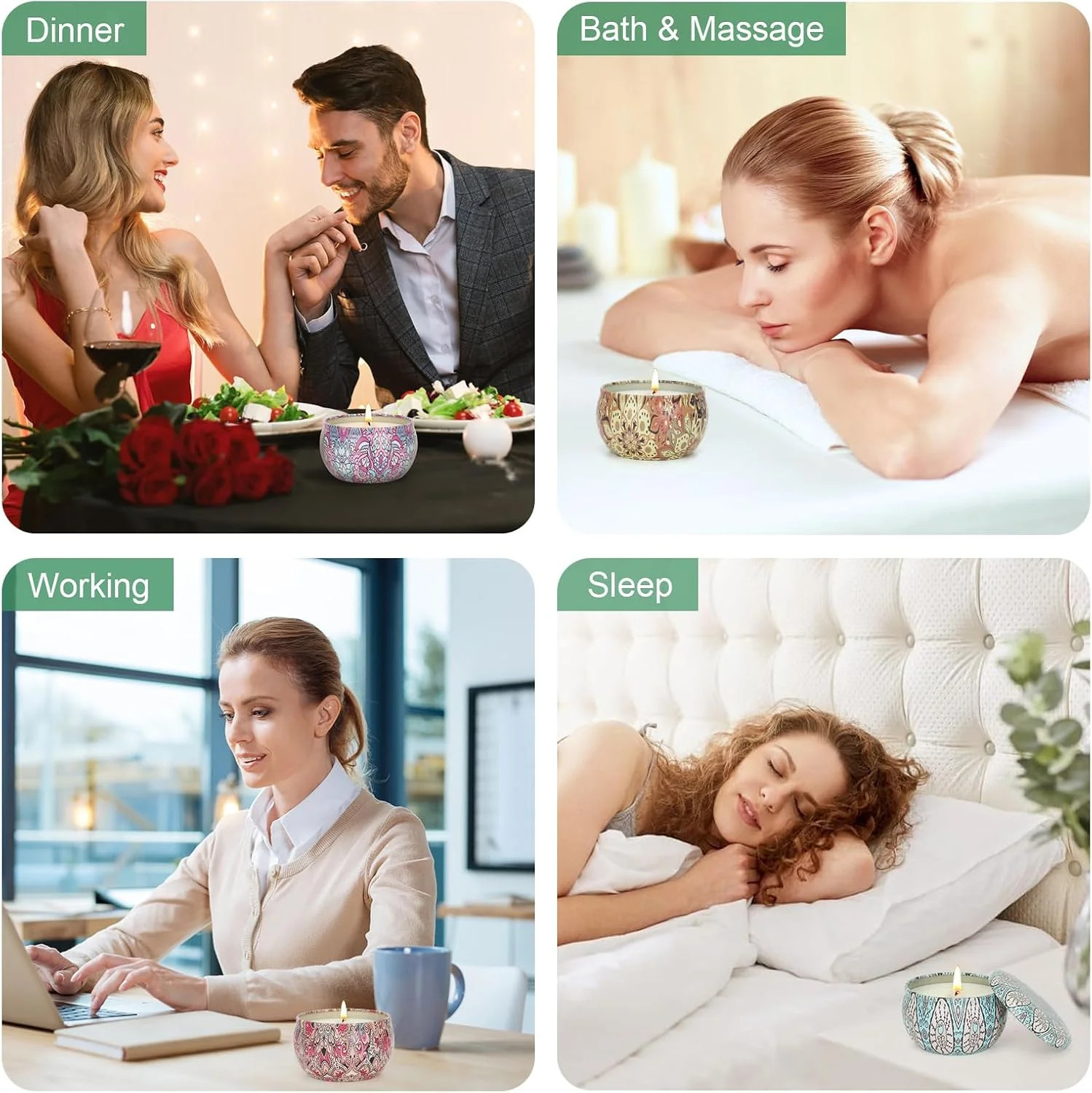 Scented Candles Gifts for Women 4 Pack Aromatherapy Candle Up to 90 Hours Home S