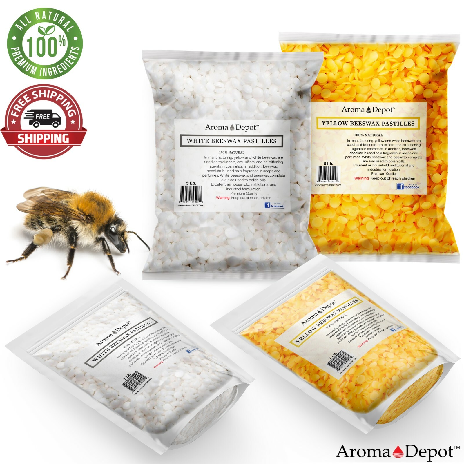 PURE 100% Natural BEESWAX PASTILLES BEADS PELLETS Candles Chapstick Wholesale