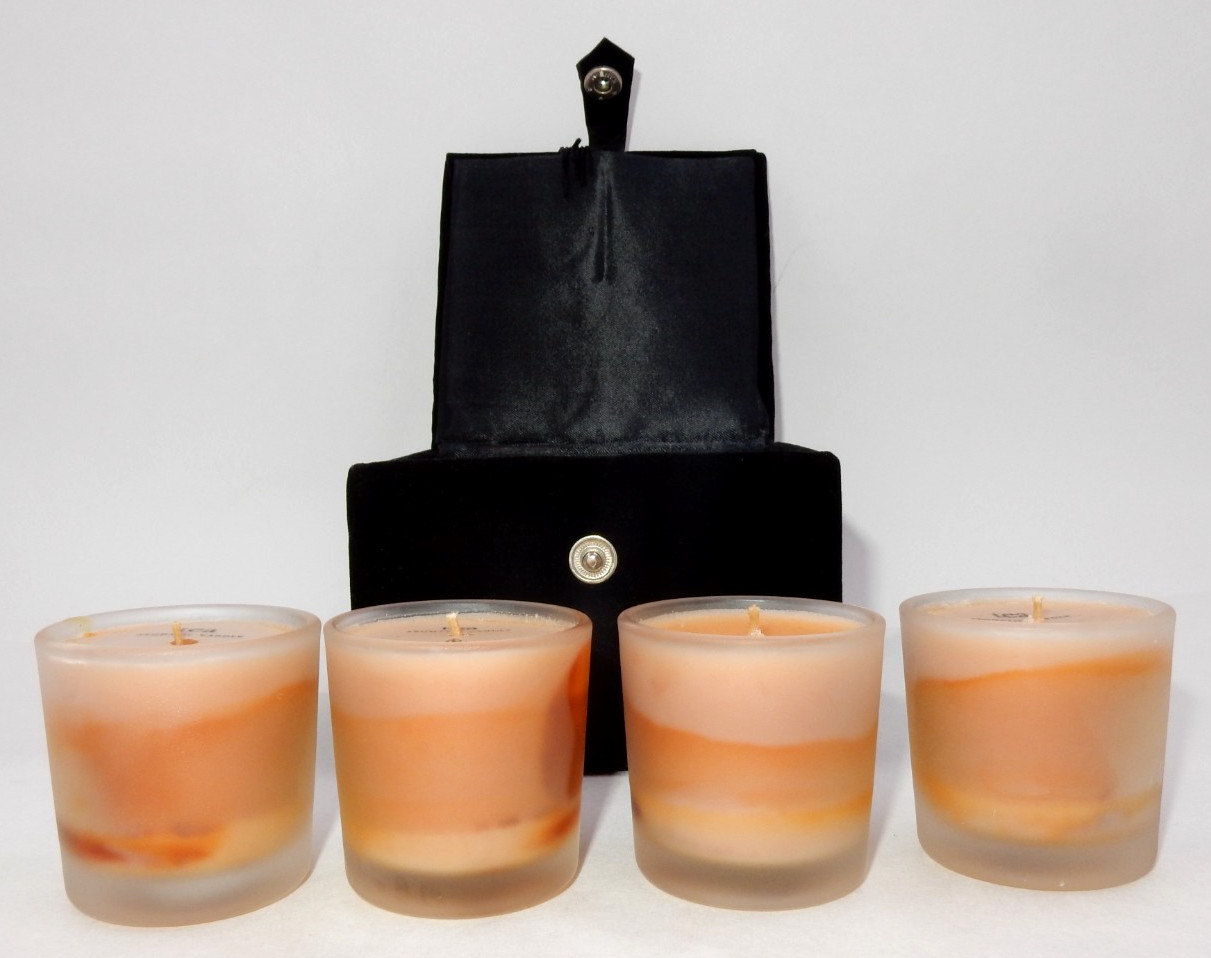 ZODAX AROMATIC TEA CANDLE SET – 4 HAND-POURED CANDLES IN LUXURY BLACK VELVET BOX