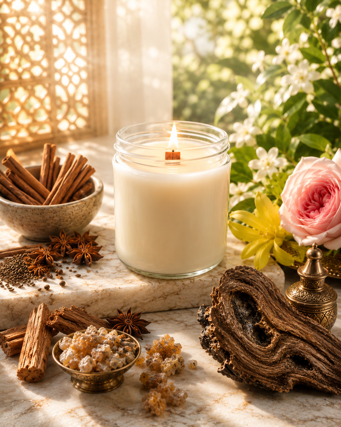 Wood wick * SANTAL BLUSH * TOM FORD TYPE * scented * Leah’s Lite Candle * 9 OZ
