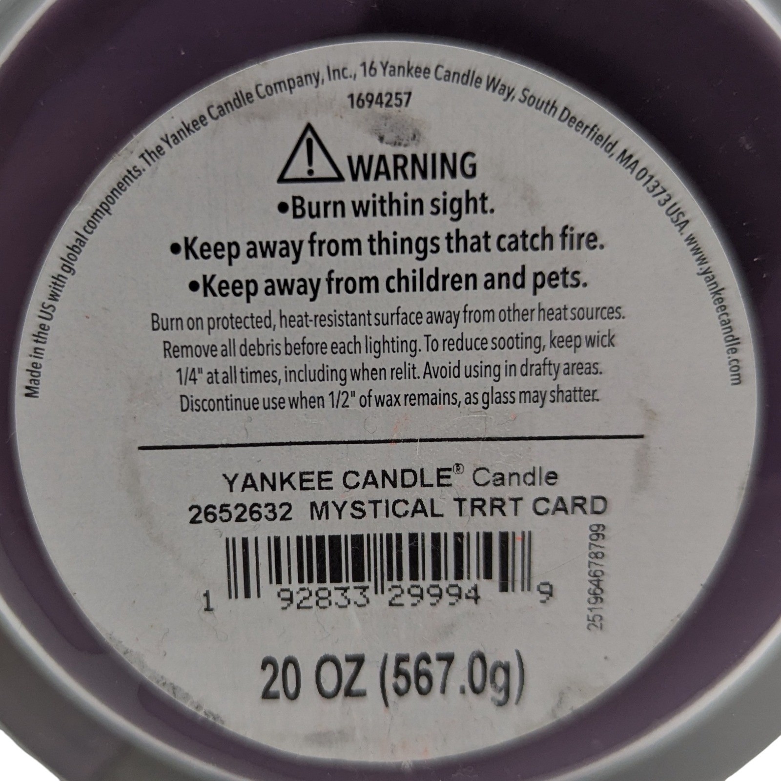 Yankee Candle Mystical Tarot Card 20 oz 2-Wick Tumbler Candle Cherry Tonka