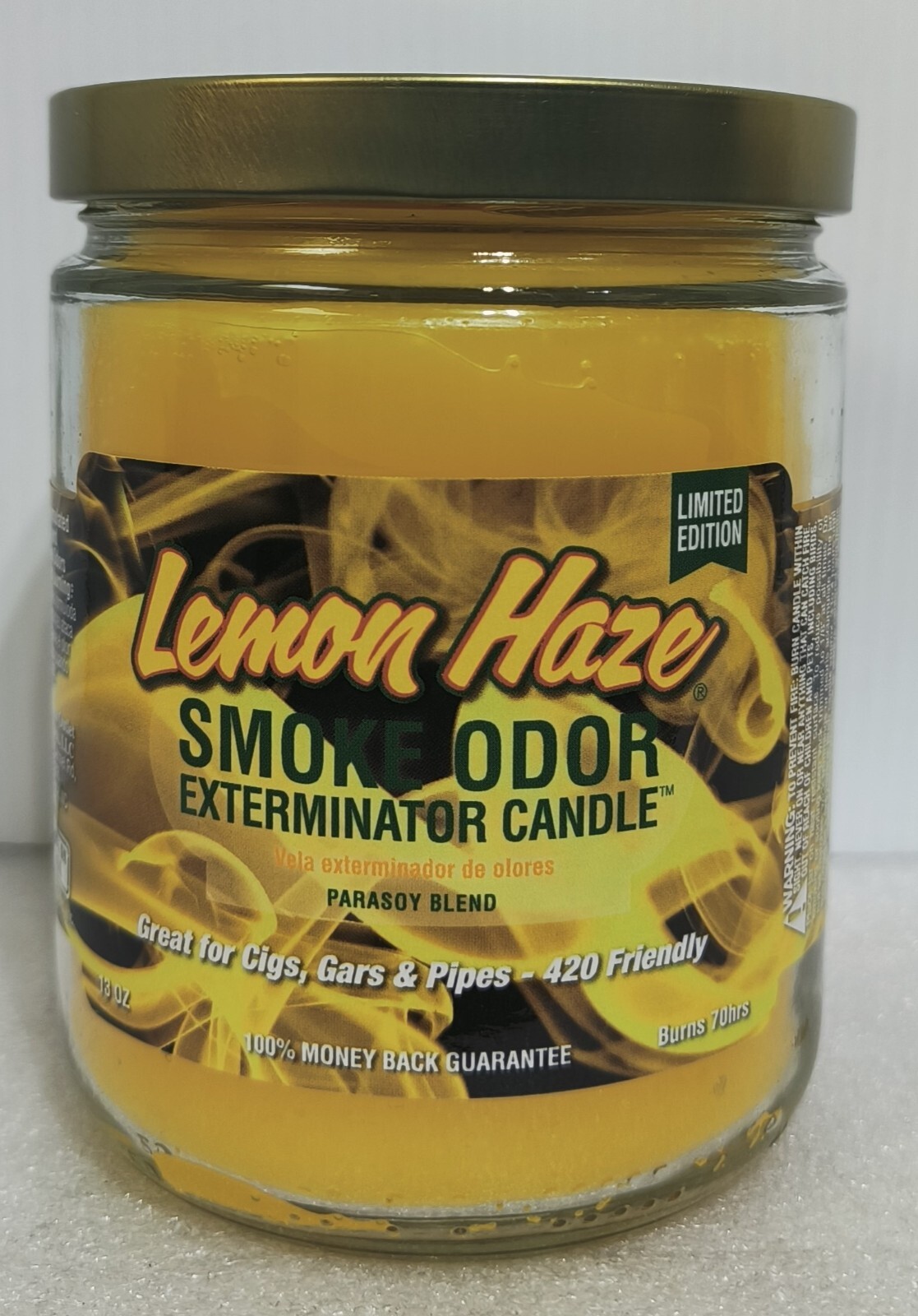 Smoke Odor Exterminator 13 oz Jar Candle, Lemon Haze Set of Four Candles.