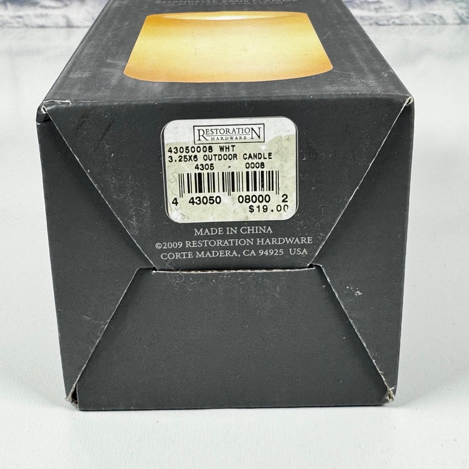 Restoration Hardware Flameless Candle Indoor Outdoor 24hr Timer 3.25×6 White Vtg