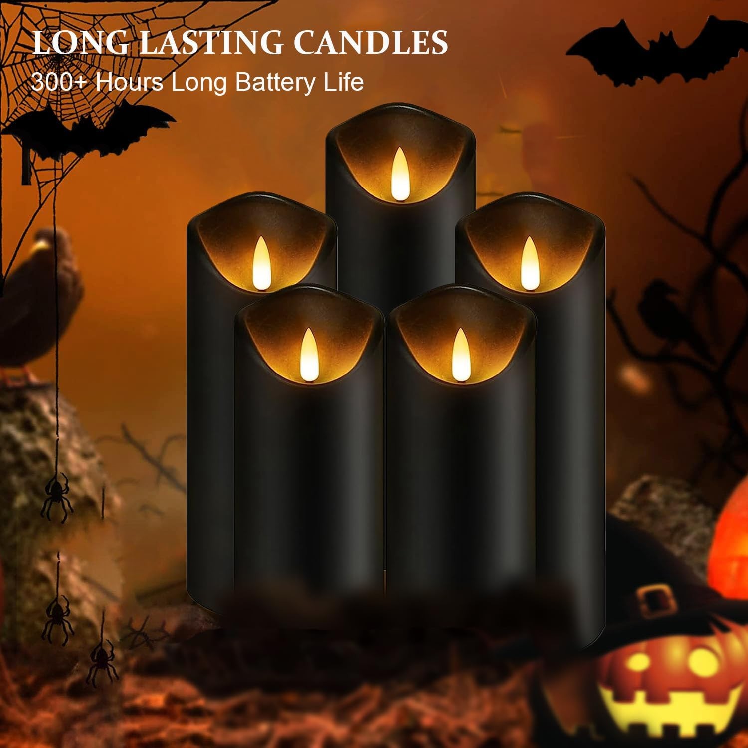Battery Operated Flameless Candles 3D Wick with Controller Flickering Flame