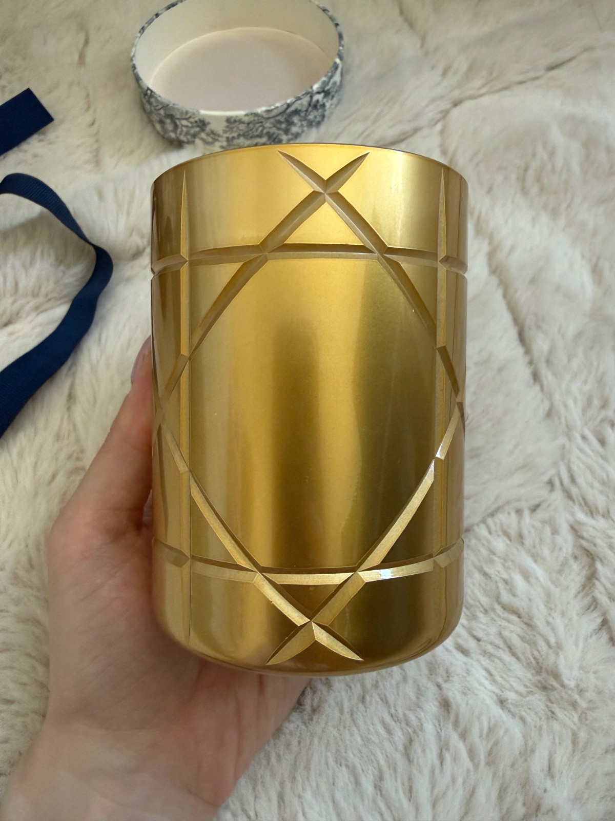 Christian Dior Amber Scented Candle Gold Cannage