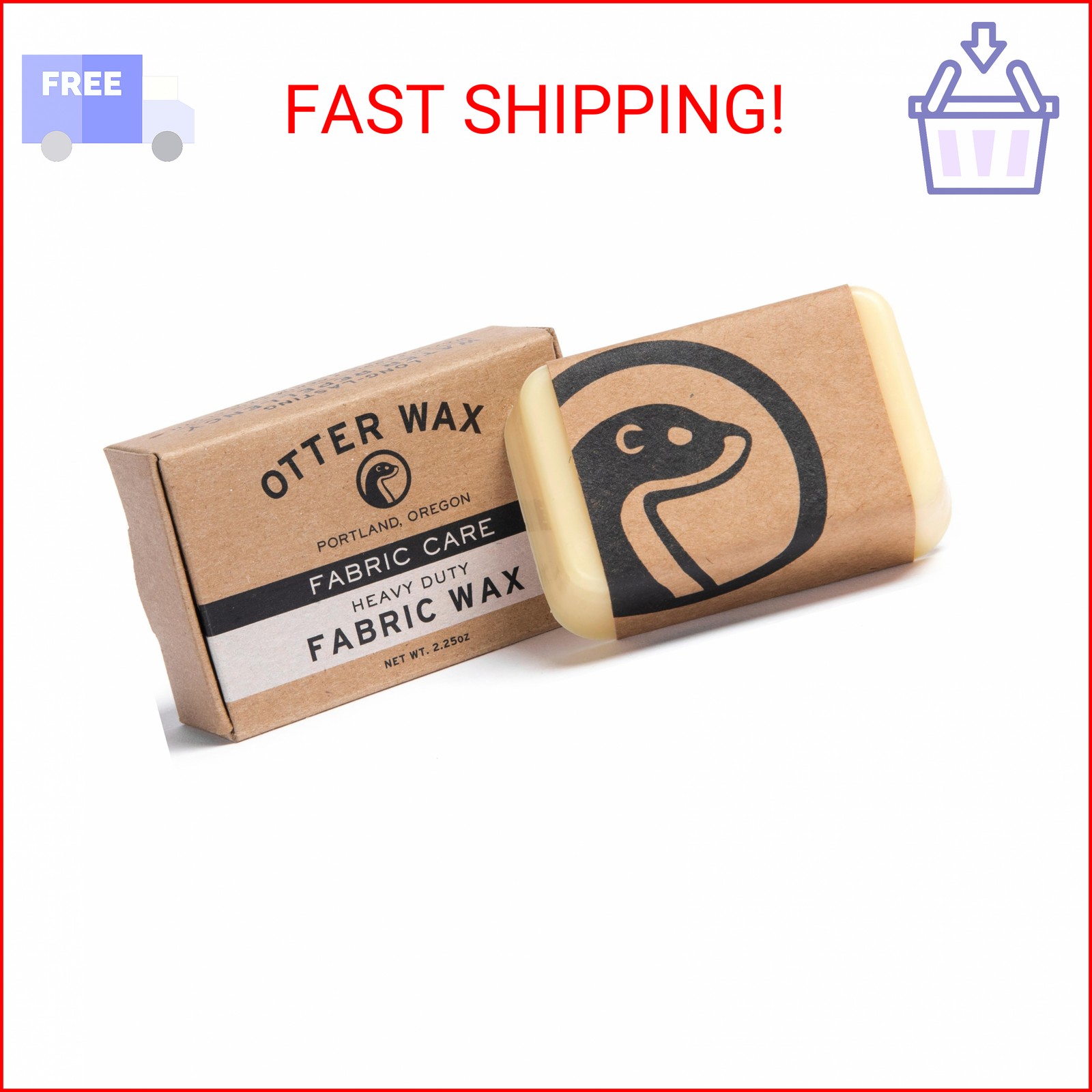 Otter Wax Heavy-Duty Fabric Wax Bar | 2.25 oz | Surface Sealing Waterproofing Wa