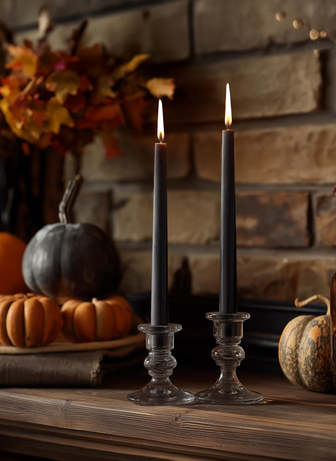 6 Pack 10 In Classic Taper Candles Black Long Burning Unscented Candlesticks