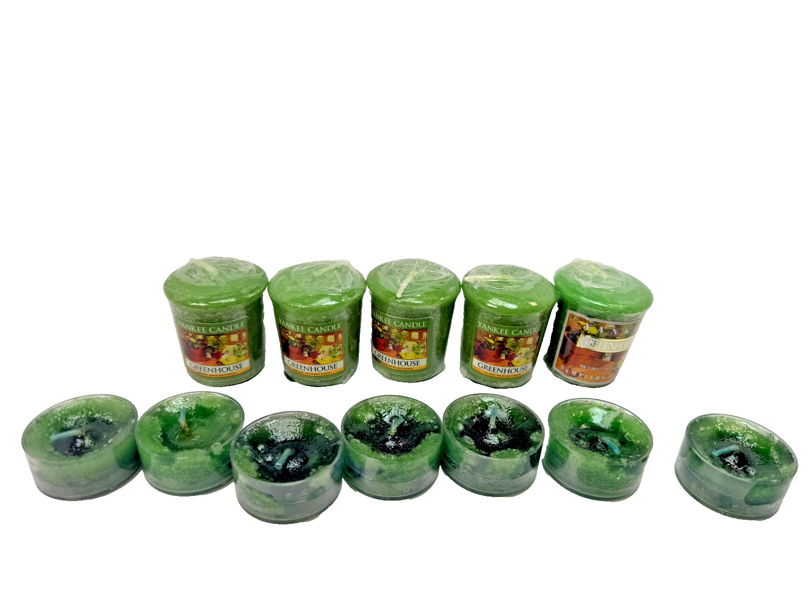 Yankee Candle Greenhouse Votive Candle Lot of 5, Tea candle lot of 7 New