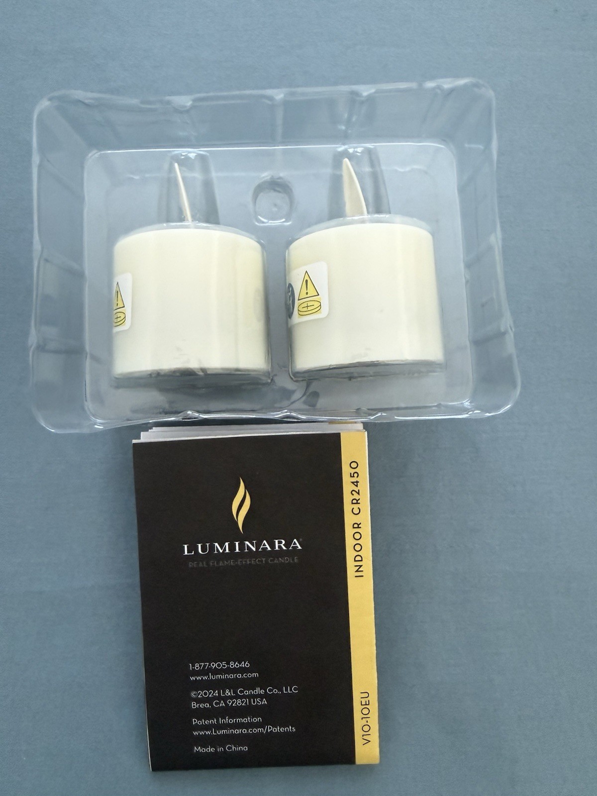Luminara Tea Light Candles w/Timer Set of 2 Real-Flame Effect 1.4″x2″ NEW NoBox