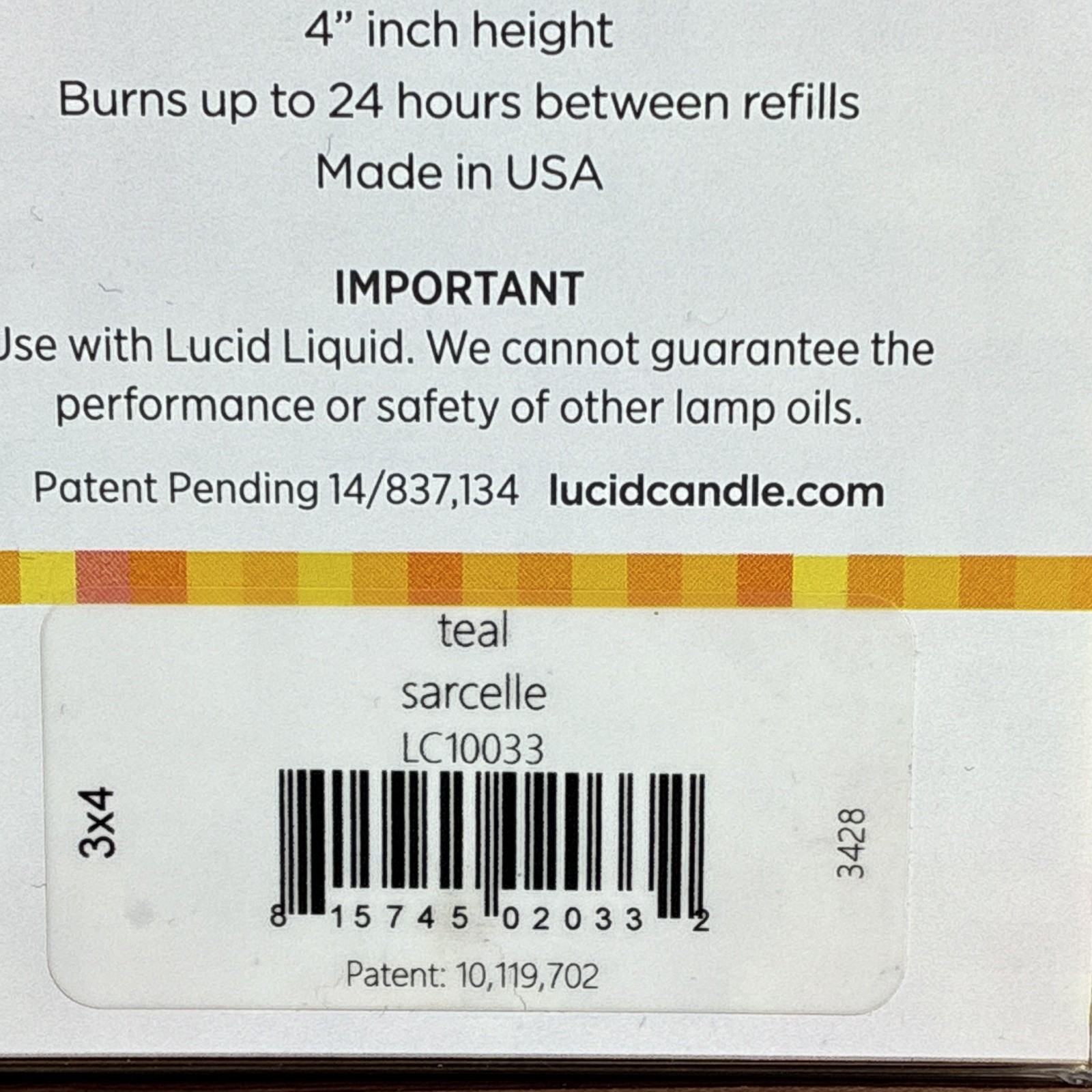 Lucid Refillable Teal Round Pillar Candle 3in x 4in Wax LC10033