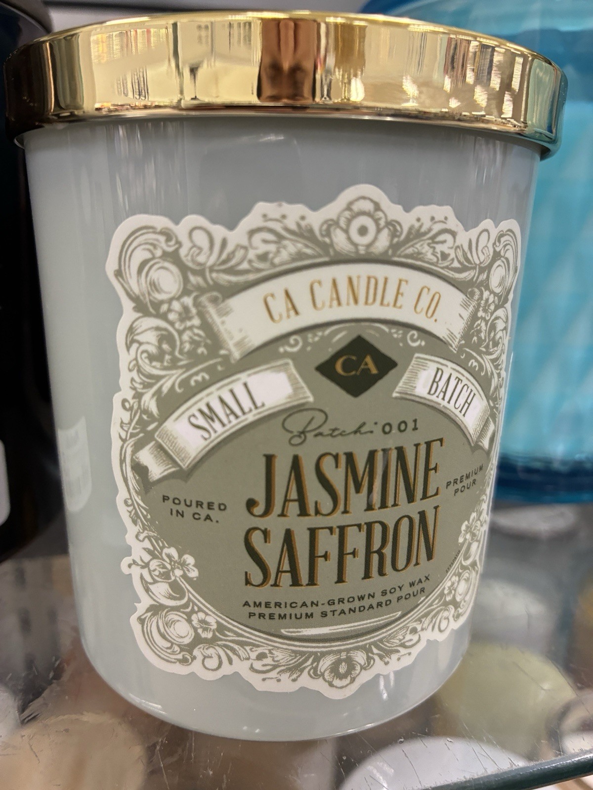 LEOBEN COMPANY Jasmine Saffron Candle 9oz 1 Wick Vegan Soy Wax Blend Glass NEW
