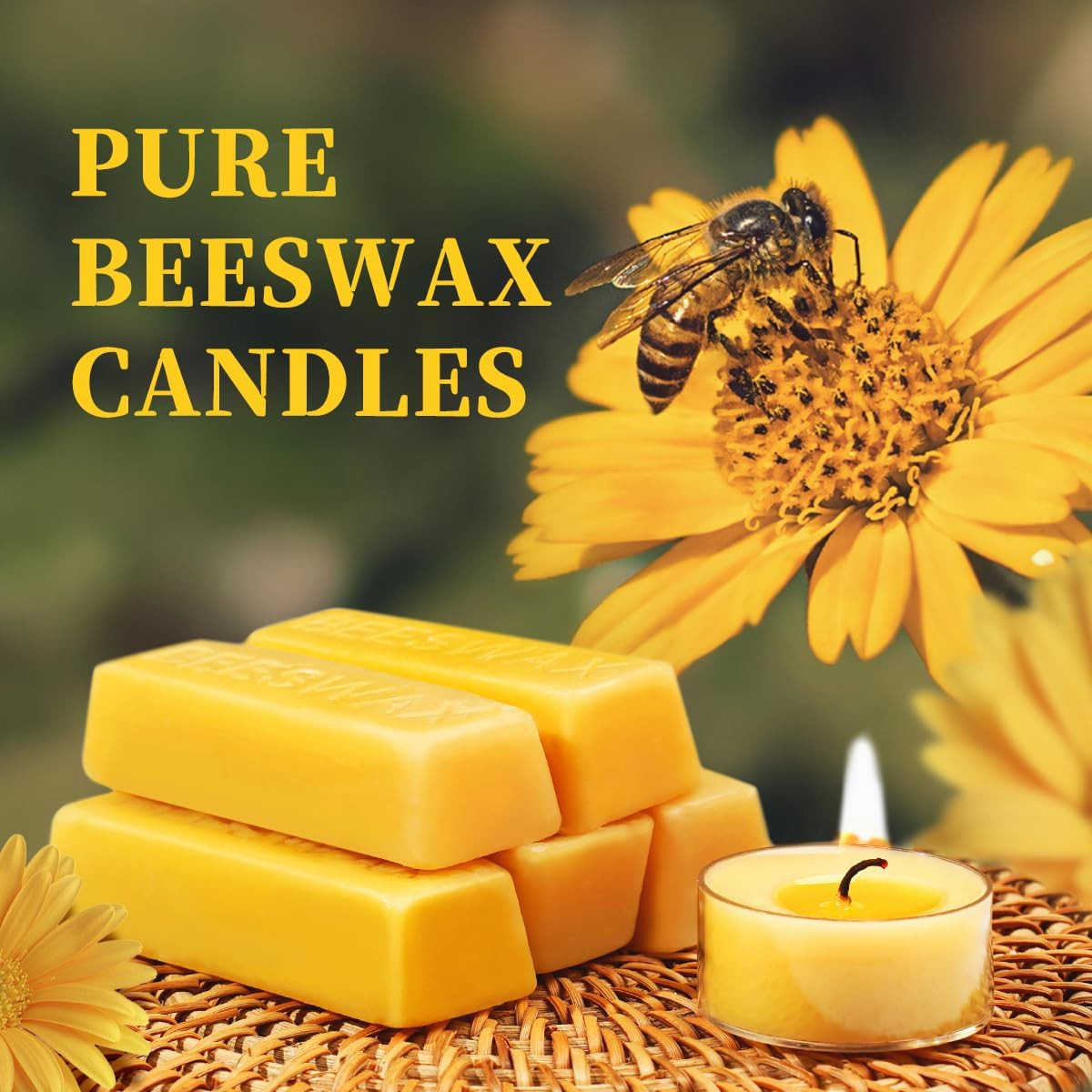 48 Packs Beeswax Tealight Candles- 4 Hour Burn Time Beeswax Candles- Burn