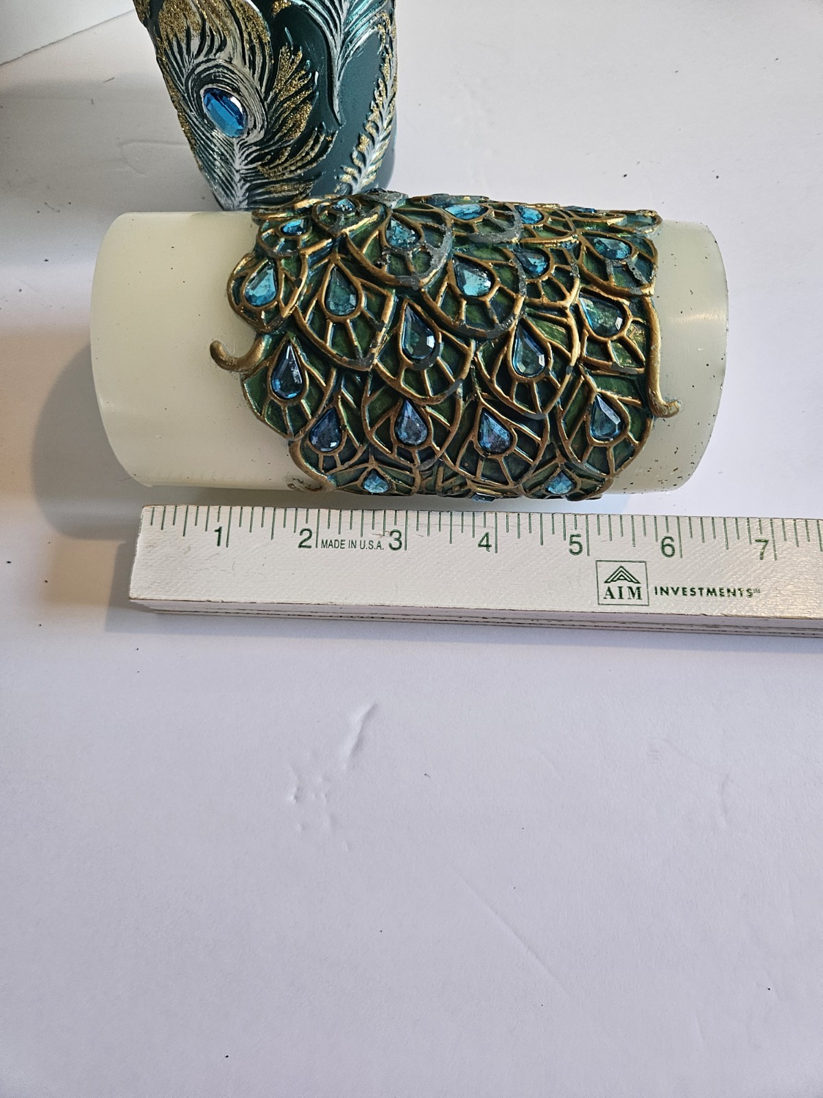 Pier 1 Imports Peacock Unscented Decorative Candles Set Of 3 Sparkles
