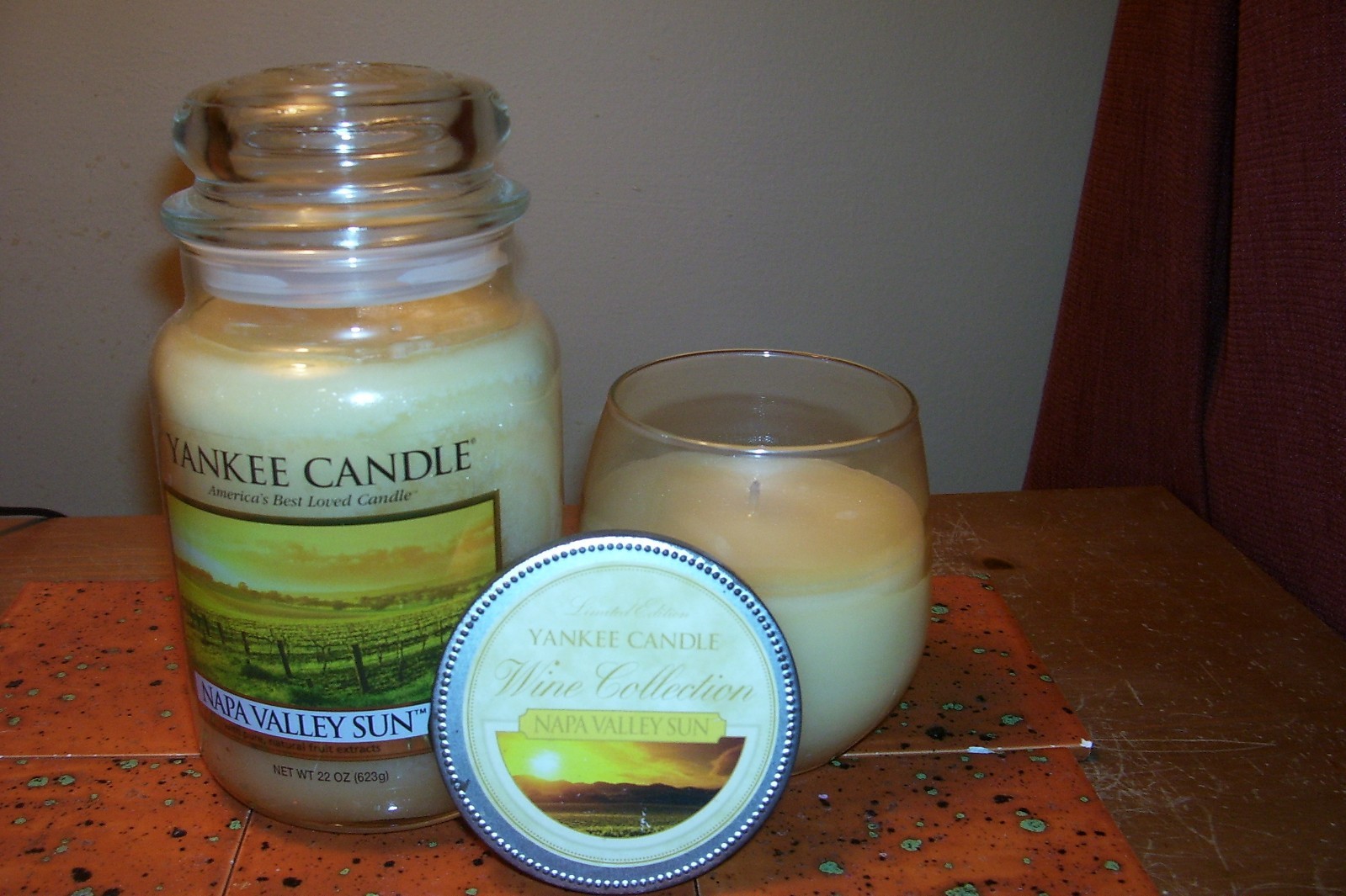 yankee candle 1-22oz JAR & 1-10oz JAR NAPA VALLEY SUN