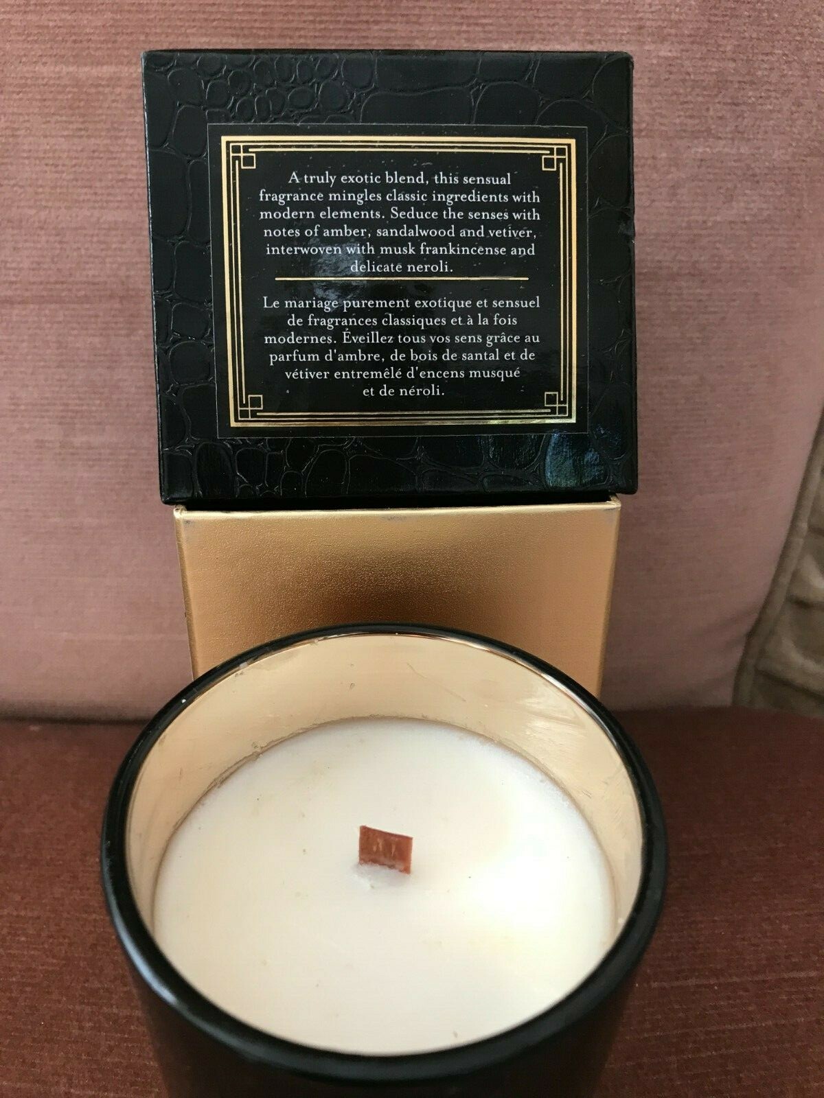 Amber Musk Candle Musc Ambre Richly Scented Bougie Parfumee