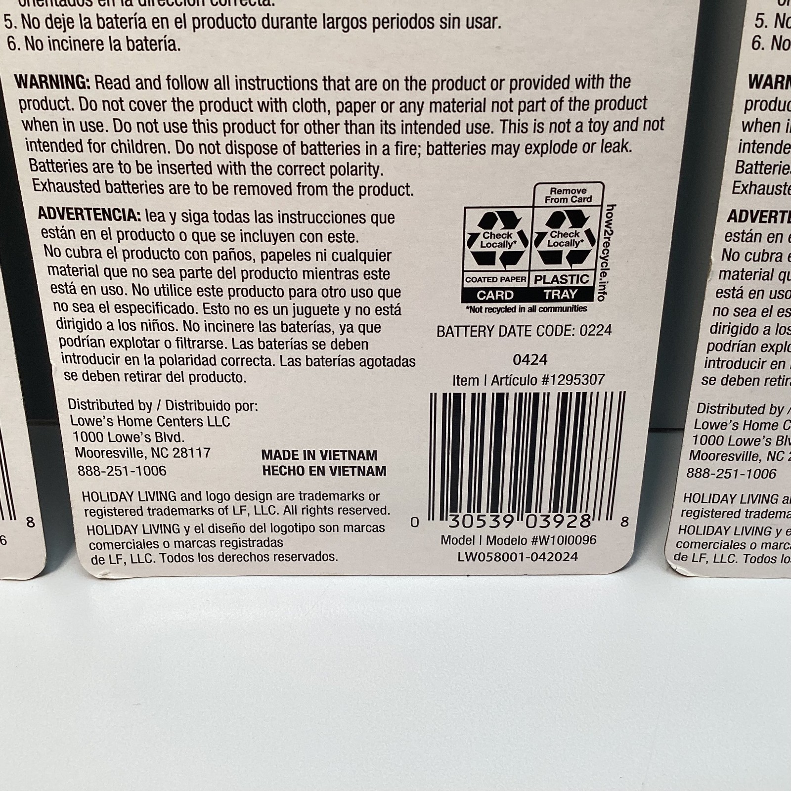 Holiday Living W10I0096 LED Window Candle with Timer Lot of 4 – #1295307 – New