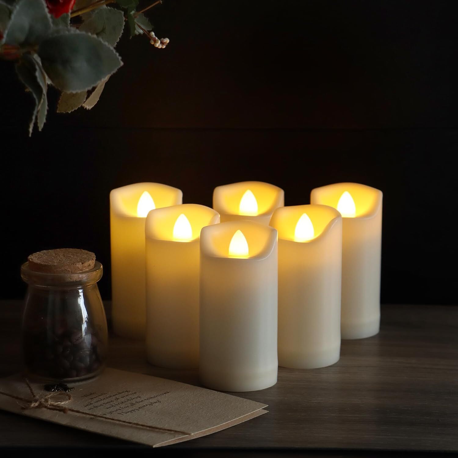 LED Battery Operated Candles 2X4 Plastic Flickering Flameless Candles with Timer