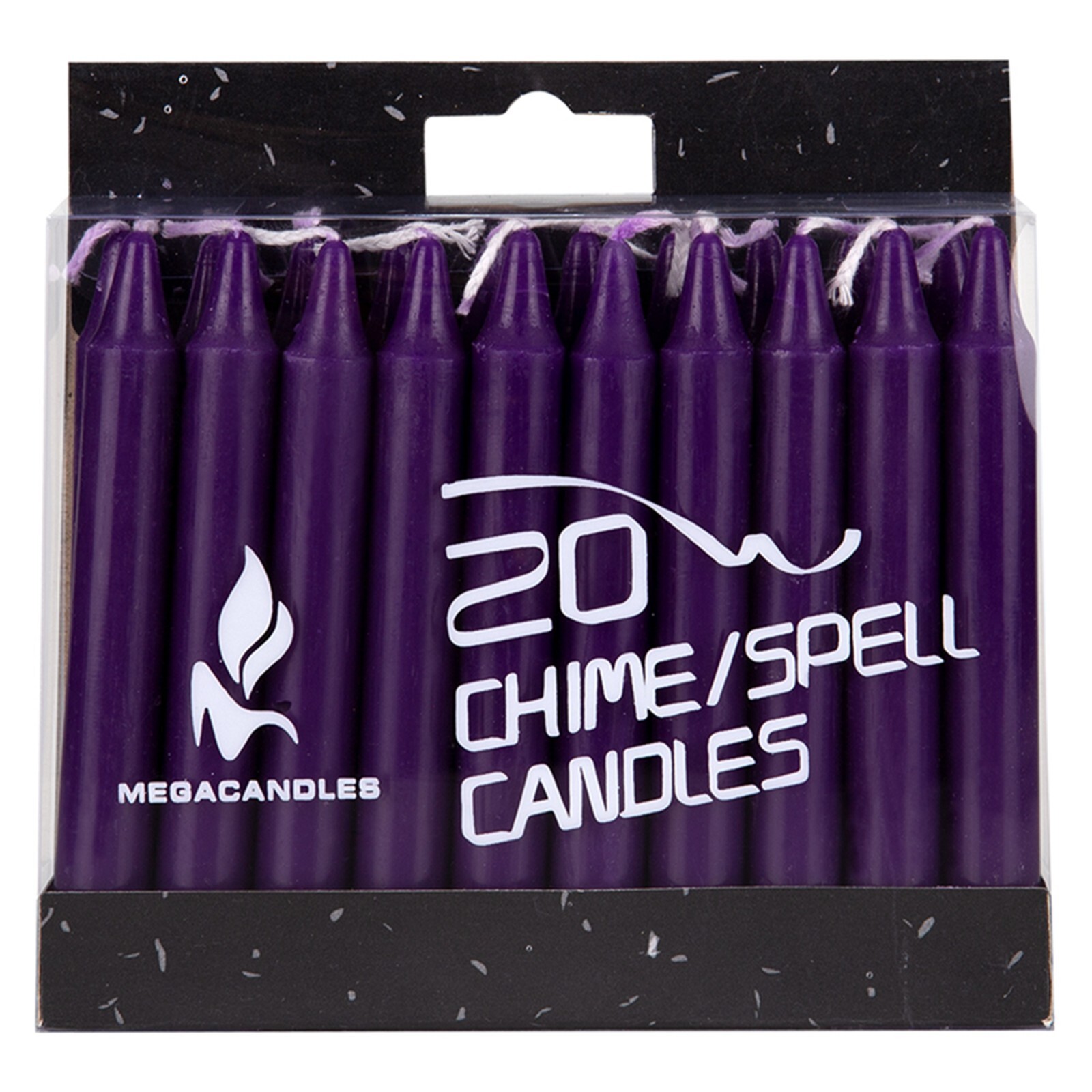 Mega Candles – Unscented 4″ Chime / Spell Taper Candles – Dark Purple, Set of 20