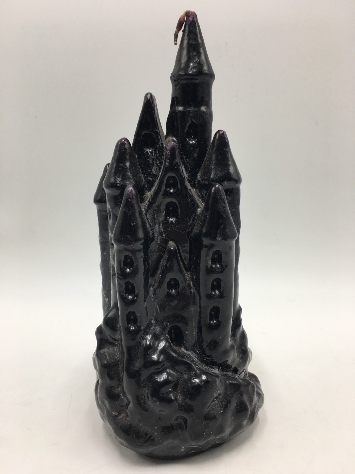 Purple Castle Candle Art Sculpture – Gothic Decor 8″ Tall