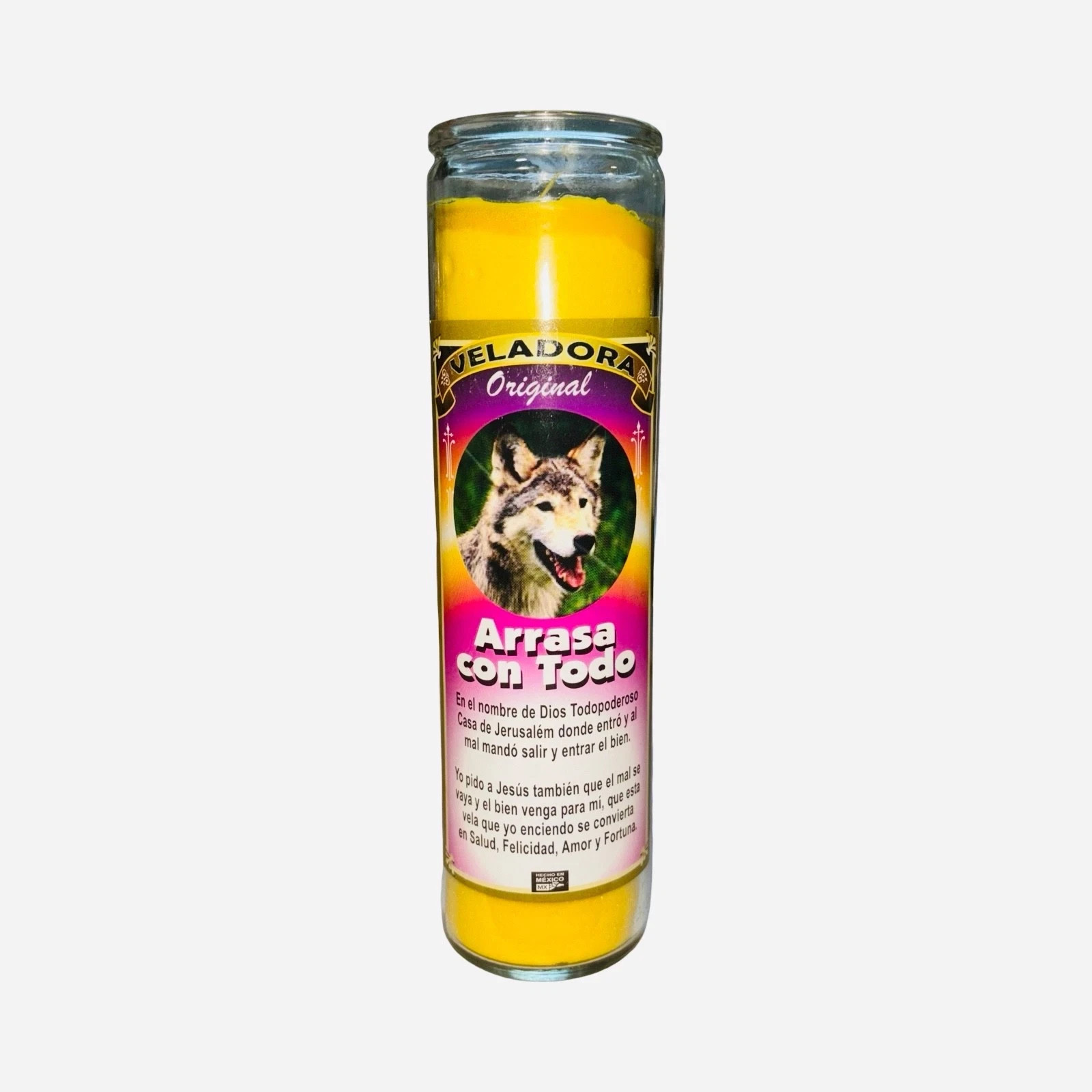 Arrasa con Todo del Coyote Veladora Para Limpias Quita Todo lo Malo Abre Caminos