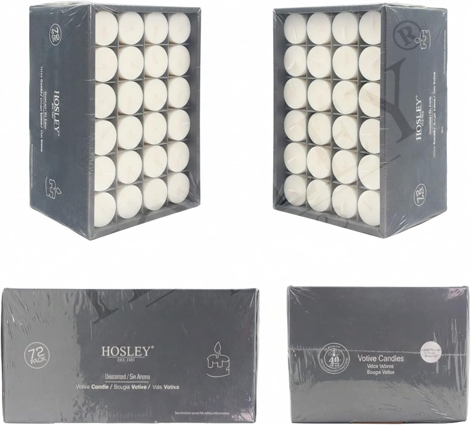 Unscented White Votive Candles, 72-Pack – Clean-Burning, Long-Lasting 10-12 H…