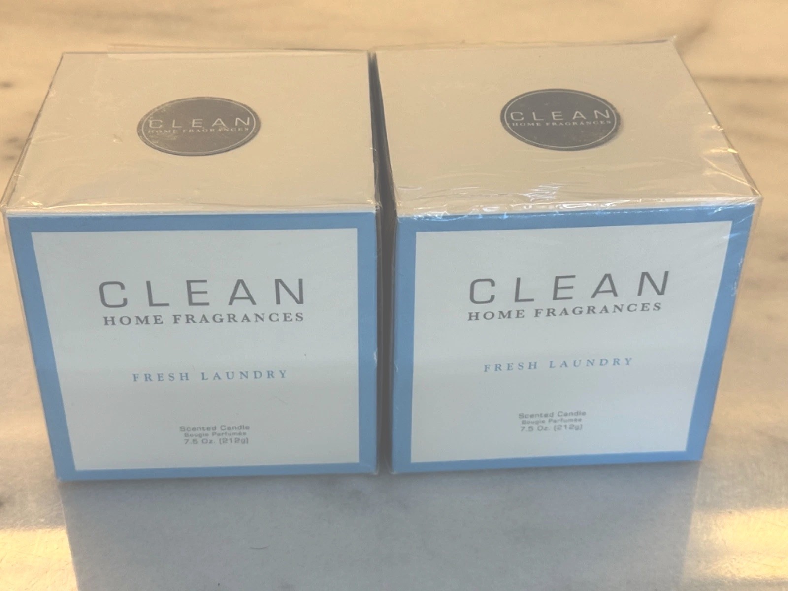 Clean Beauty – Fresh Laundry Scented Candle 7.5 Oz. Set Of 2 / NEW & SEALED