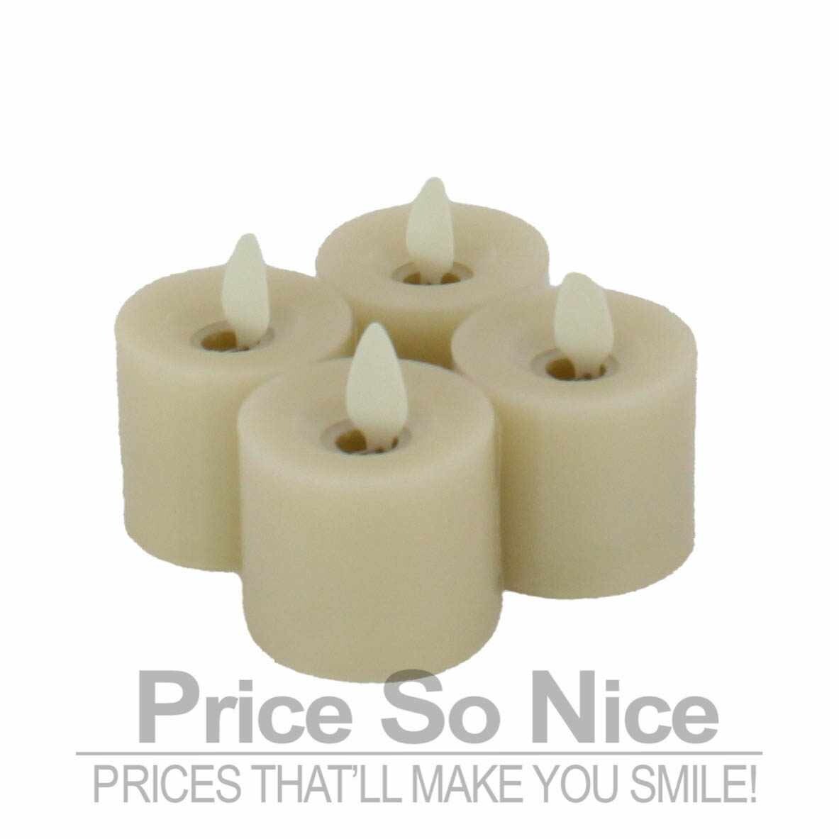 Pottery Barn Premium Flicker Flameless Wax Votive Candle, Ivory – Set of 4