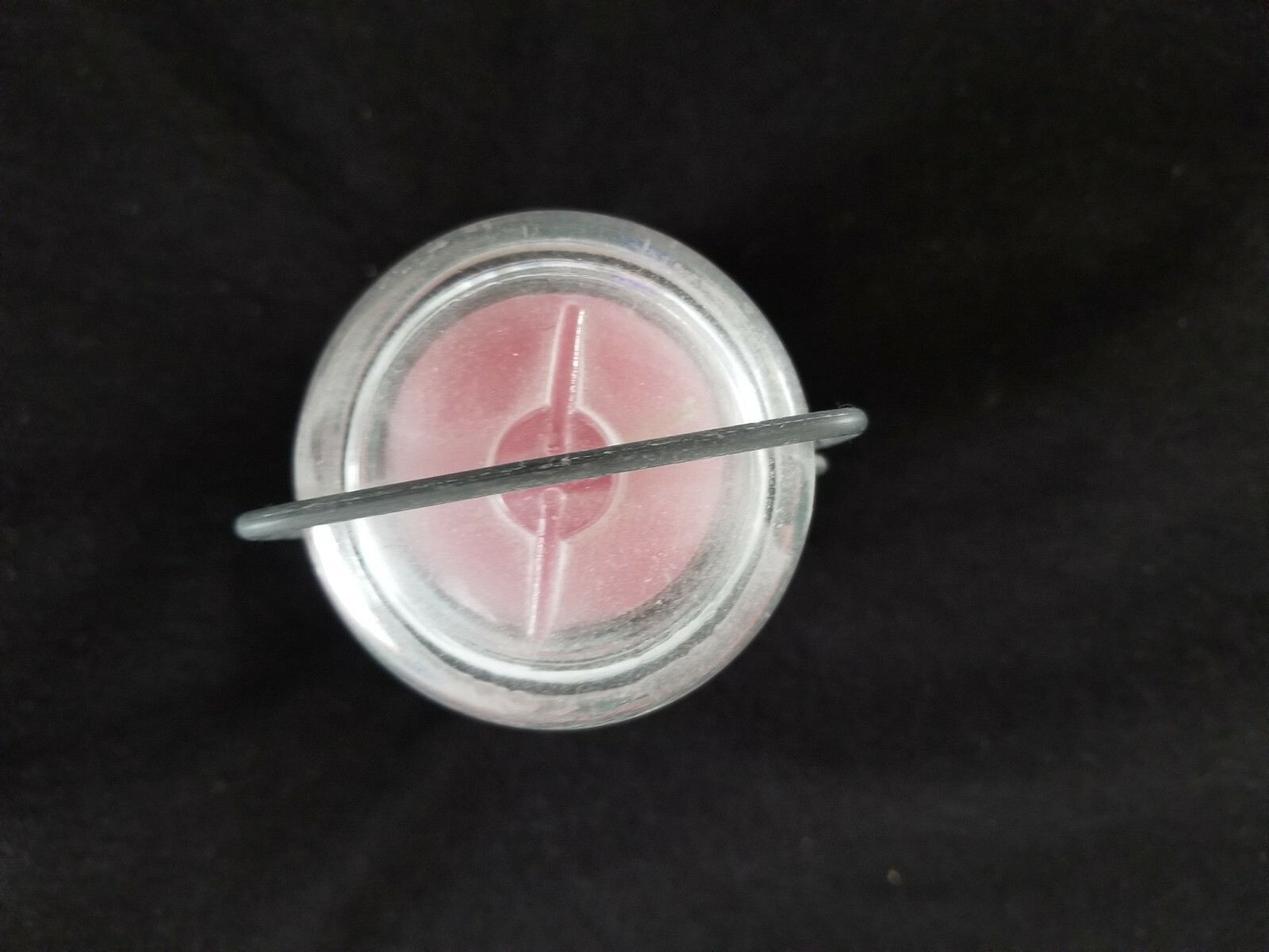 Vtg Handcrafted Wax Crystals Sparkle Candle in Glass Jar w/ Metal – 5-1/2″ High