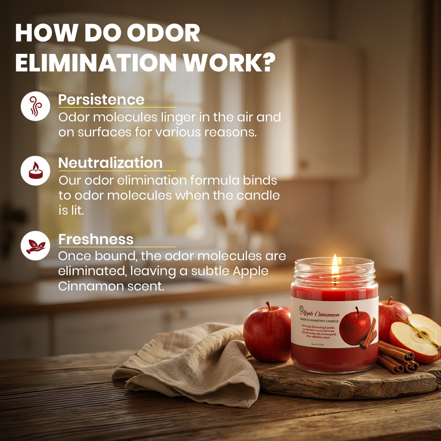 Smoke Odor Eliminating Candles Jar Apple Scented Soyawax Candles 2 Pcs – FPN