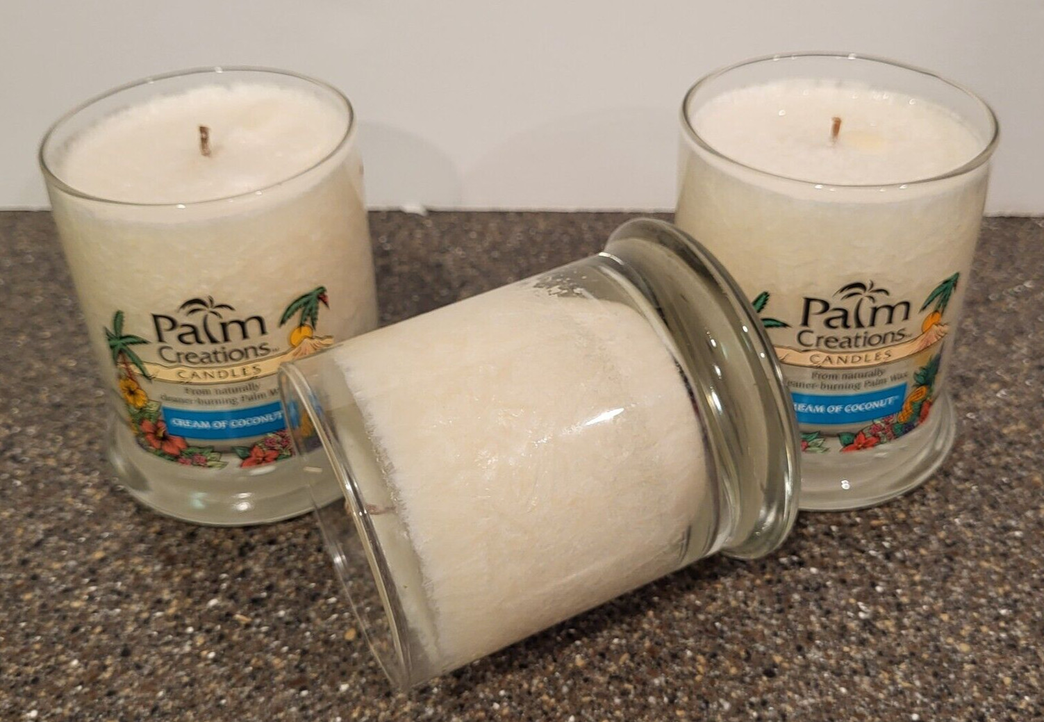Scented Jar Candles 3-Pack 9oz Jars Cream of Coconut Nature’s Finest Spa Scents