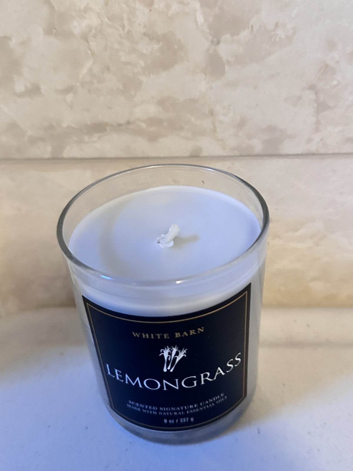 Bath & Body Works Lemongrass Candle Single Wick Scented Essential Oils NEW APR