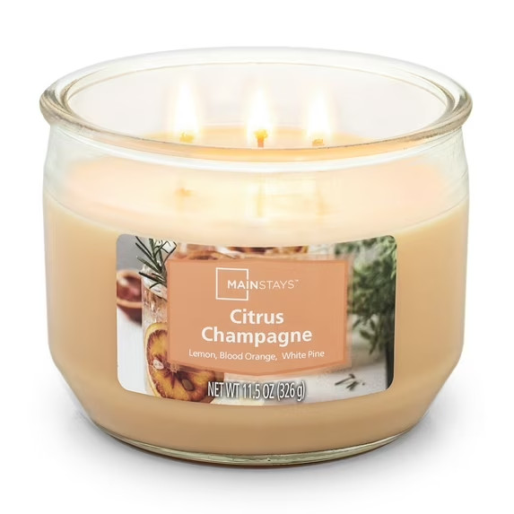 2 Pack Citrus Champagne Scented 3-Wick Jar Candles, 11.5 oz Each Free Shipping