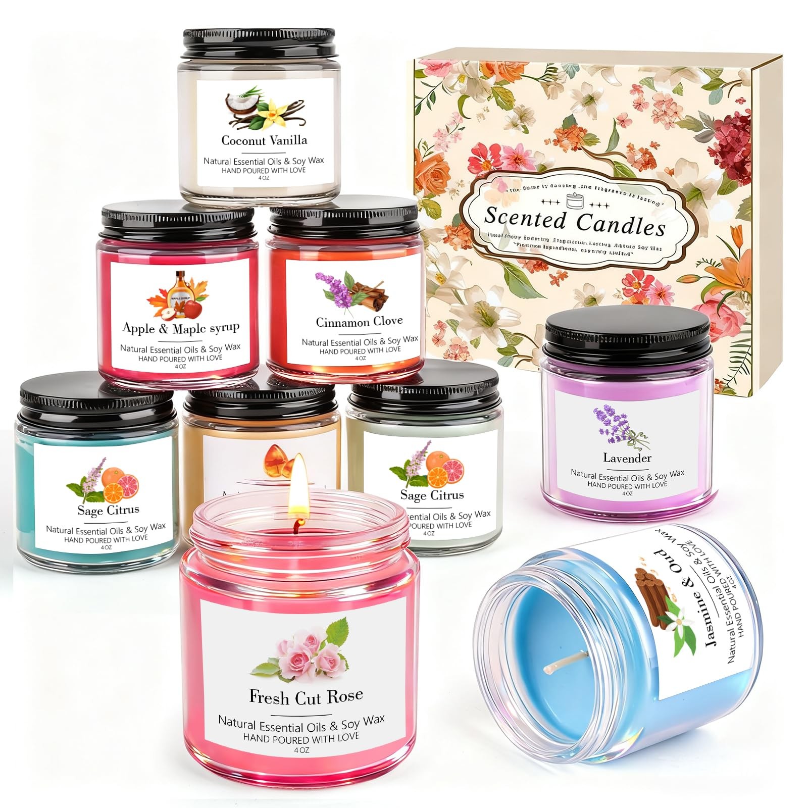 9 Pack Candles Gift for Women Aromatherapy Candles for Home Scented 36 oz 300…