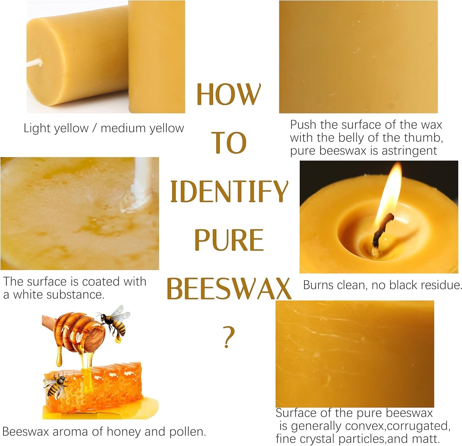 Long-Lasting Organic Beeswax Pillar Candles (4-Pack)