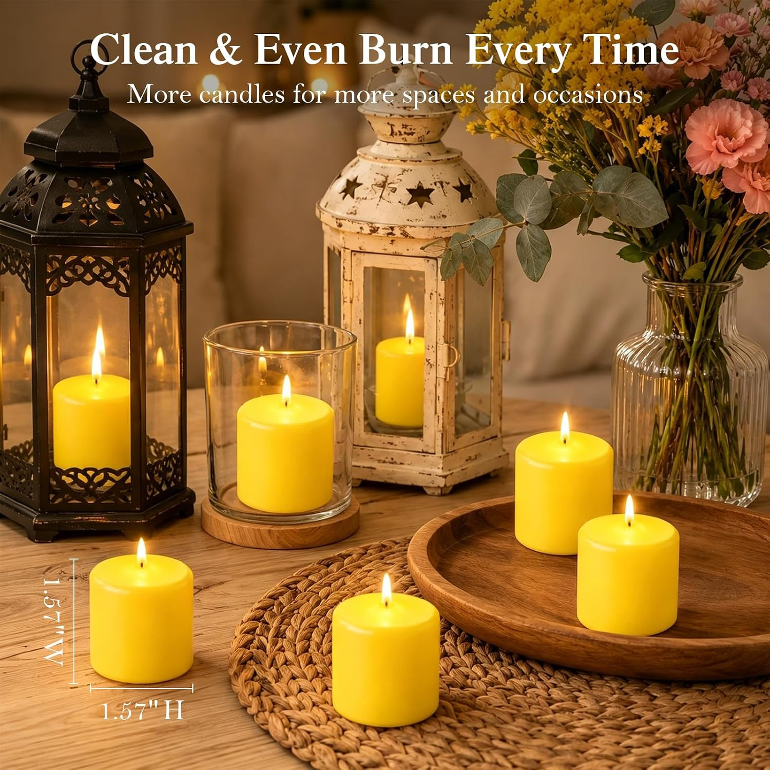 Citronella Pillar Candles for Outdoor Use, 12-Pack | Made with Natural Soy Wax a