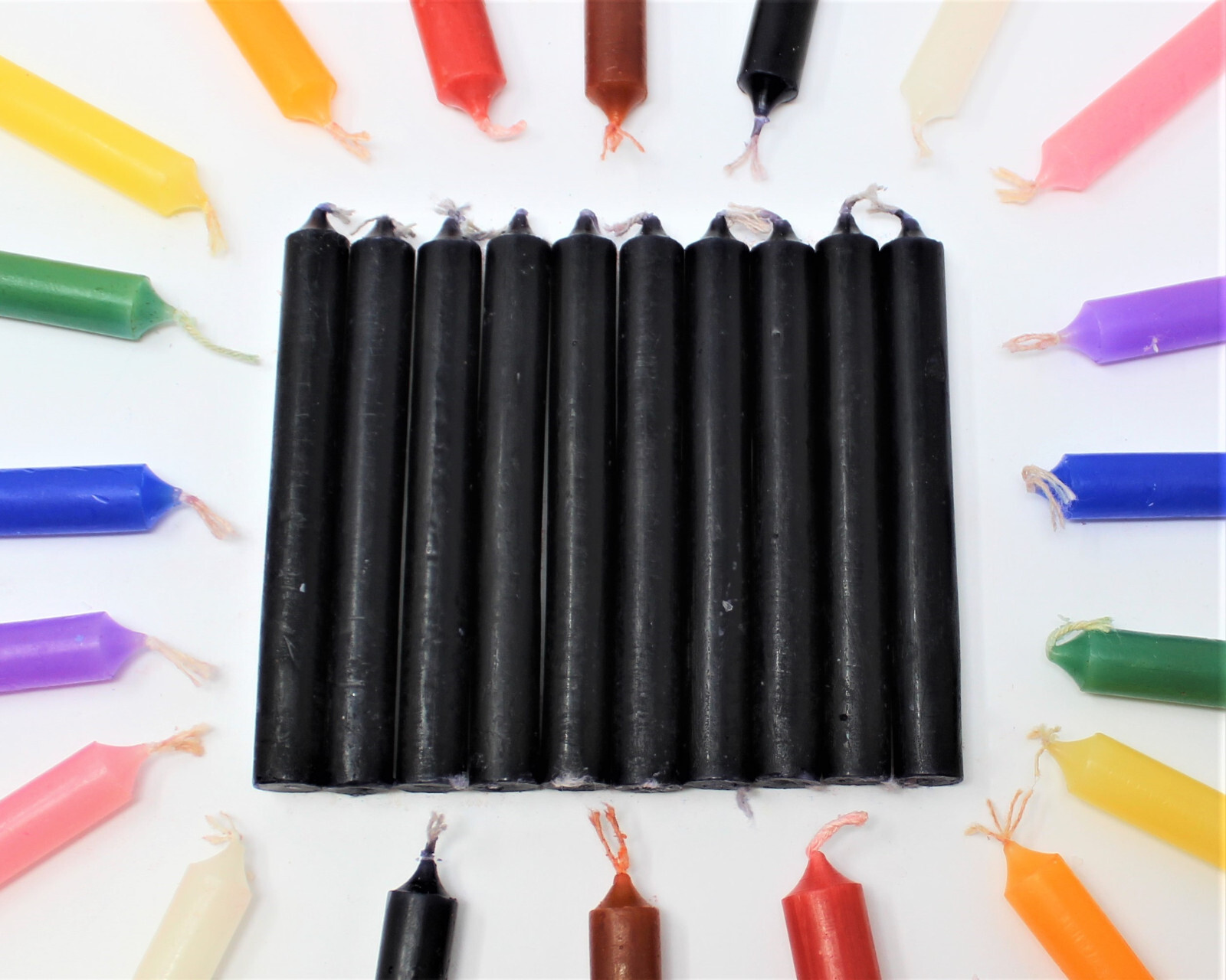 Spell Candles 4″ Lot of 10 – Choose Color (Mini Altar Chime Candle, Bulk Lot)