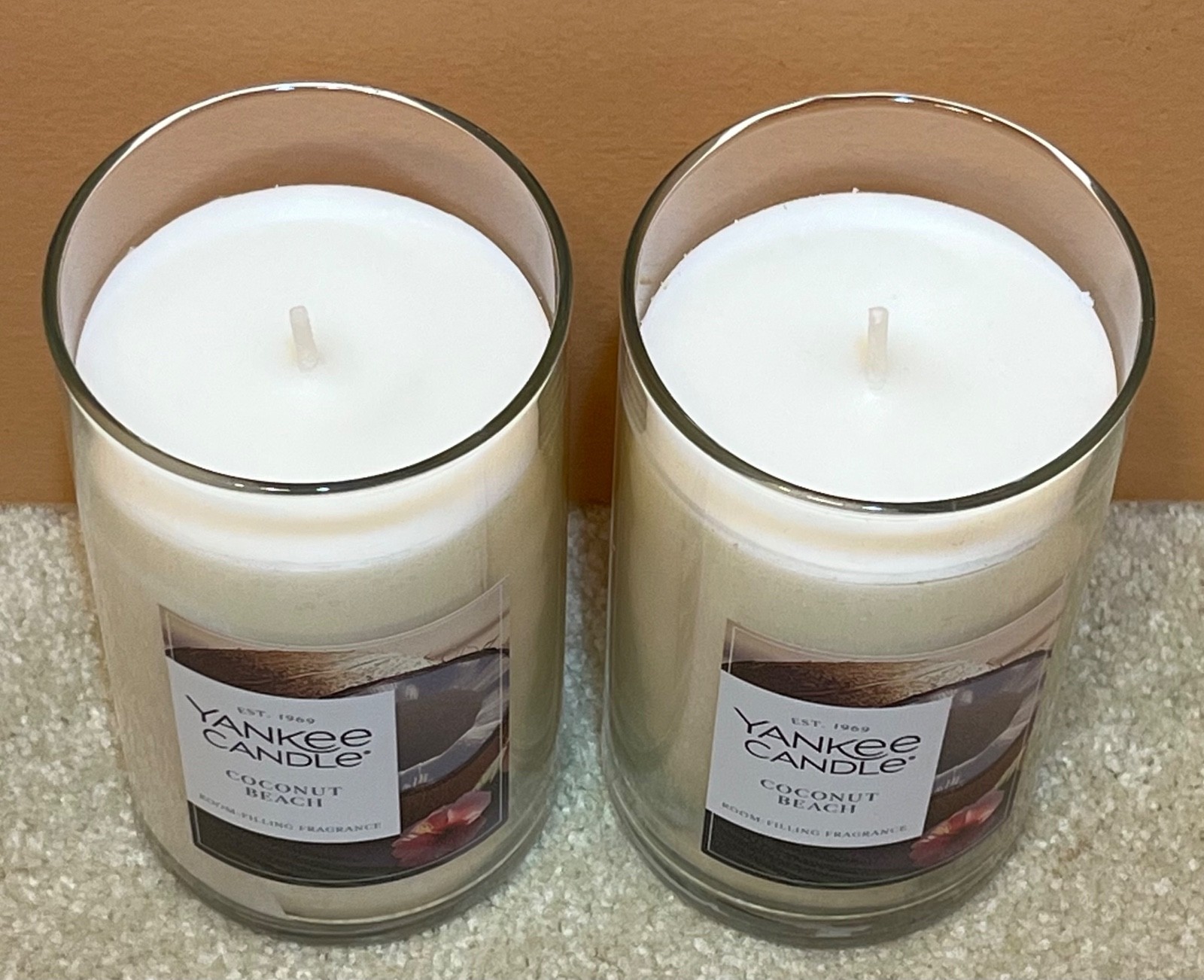 LOT OF 2-NEW Yankee Candle COCONUT BEACH Large 14.25oz. Each FREE SHIPPING