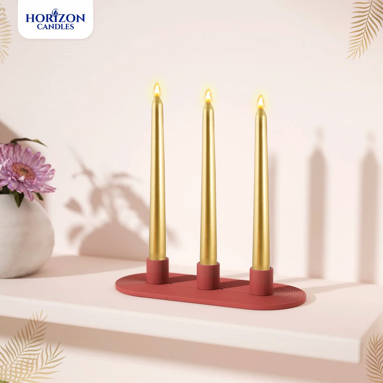 Horizon Candle Unscented 10 in. Taper Candle Smokeless & Dripless Set of 10